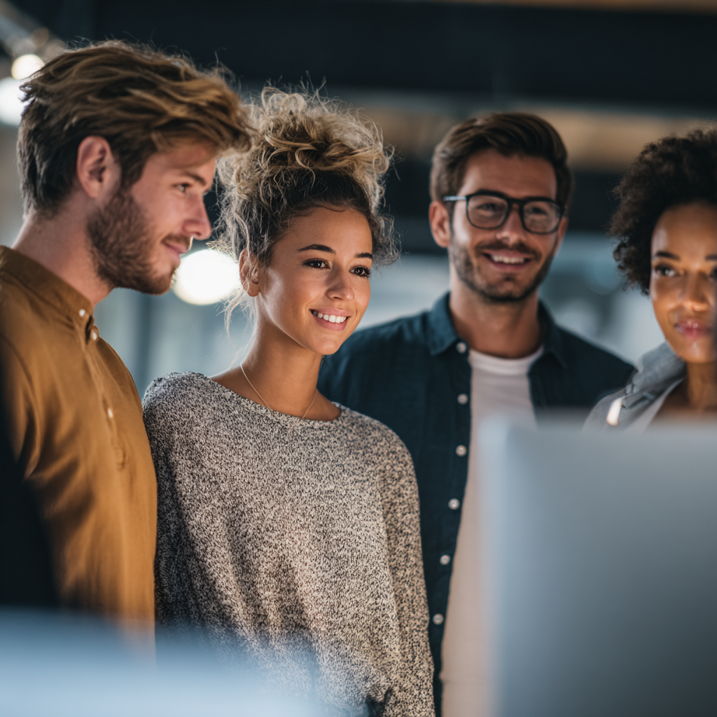 A team working together on a project